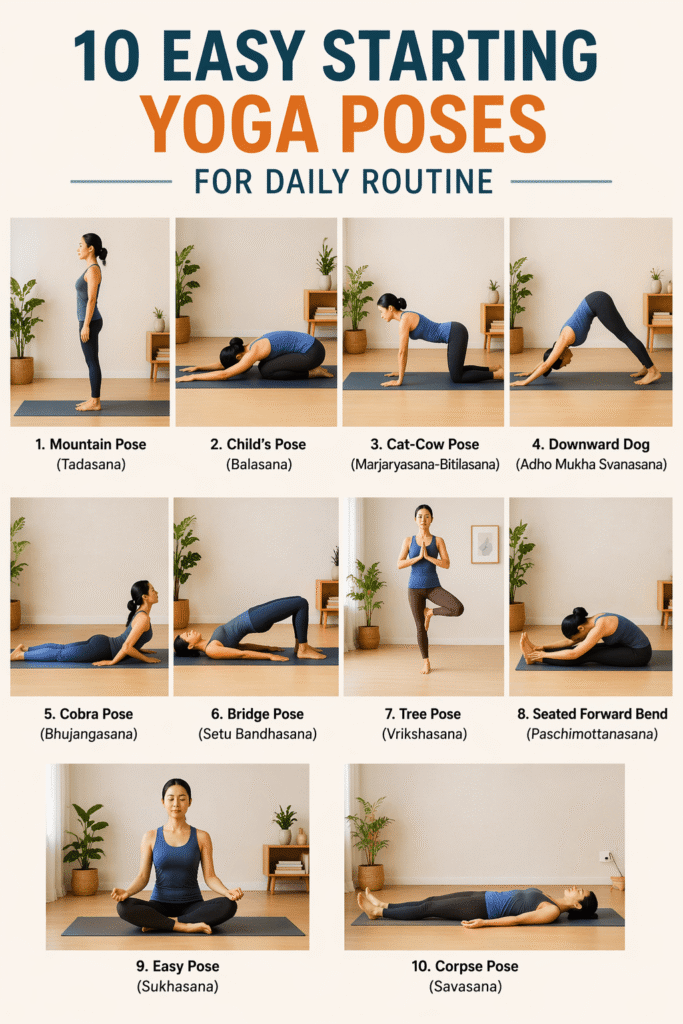 10 easy yoga poses for beginners at home step by step guide