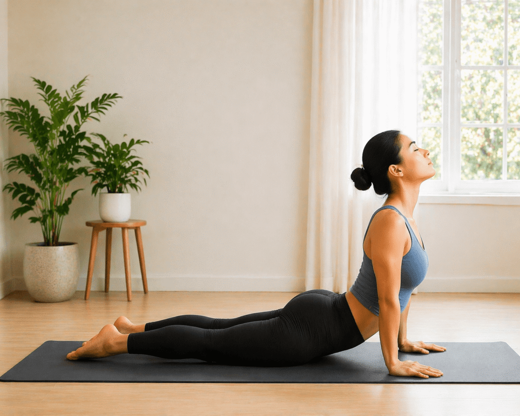 Cobra Pose Bhujangasana for back strength and flexibility