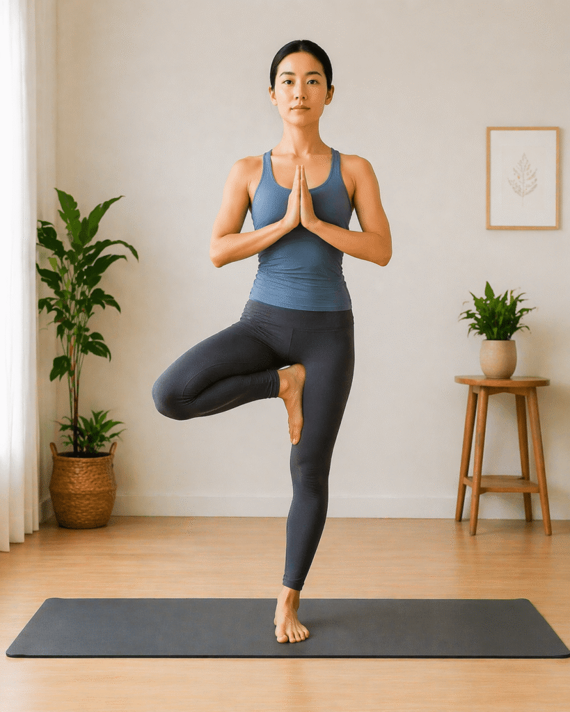 Tree Pose yoga for balance focus and stability